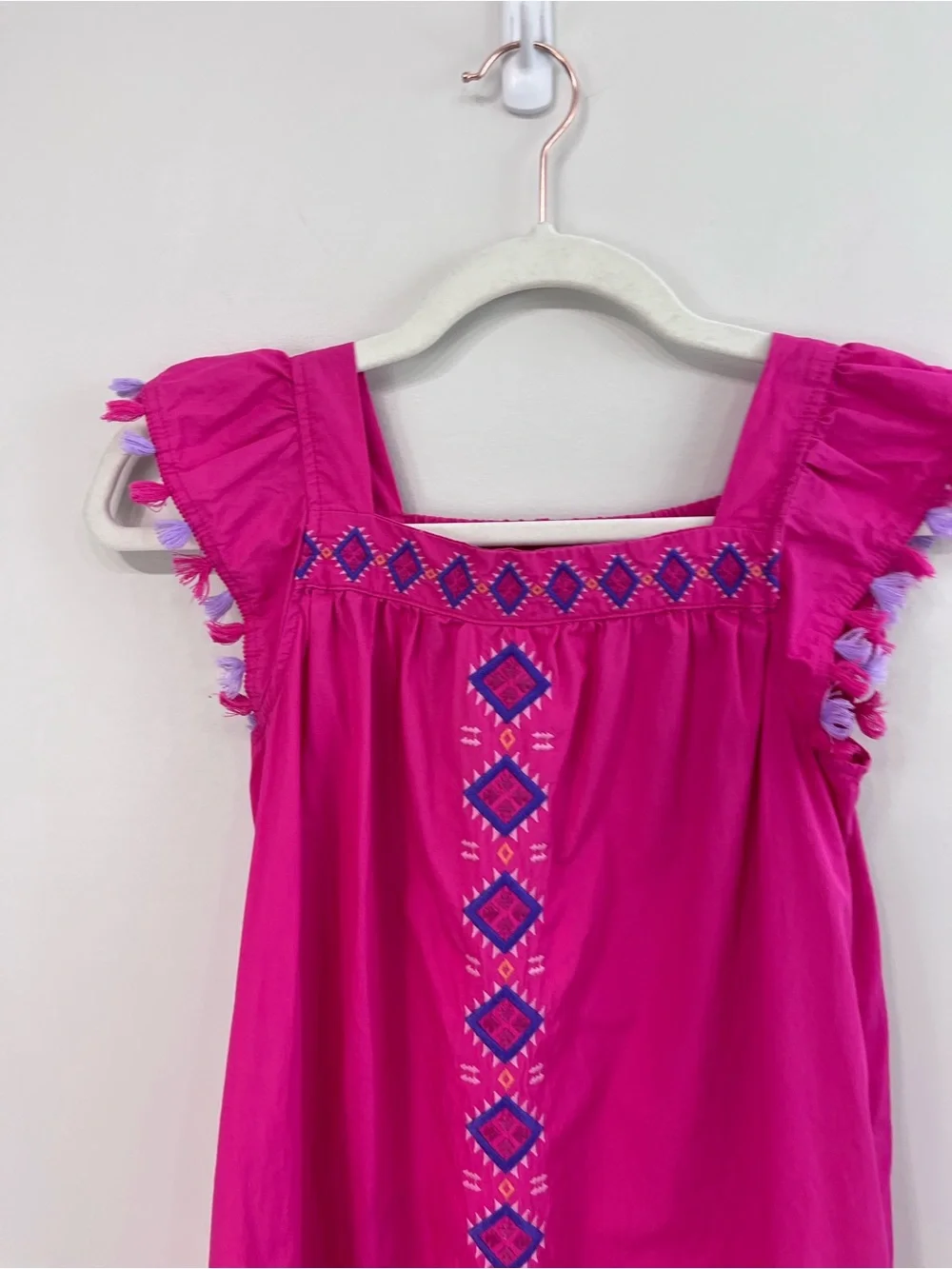 Gymboree Girls Embroidered Shapes Tassel Dress - Island Spice - Pink Girls 10